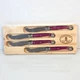 New Jean Dubost Laguiole France Cheese Knives Spreaders Provence Purple Set of 4