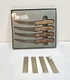 Vtg. Chicago Cutlery 4-Piece Steak Knife Set 103S Walnut Handle w/Shields - Mint