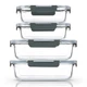 M Mcirco 80 Oz 36 Oz Extra Large Glass Food Storage/Baking Containers Set Lids