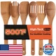 Riveira Dark Bamboo Wooden Spoons For Cooking 6-Piece Apartment Essentials Wood