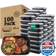 KEEP COLDER 38 Oz Plastic Meal Prep Containers 100 Pack Food Storage Lids Clear