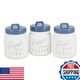 DII Ceramic Kitchen Canister Set, Blue - 3 Jars
