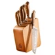 Bloomhouse 7 Piece German Steel Knife Block Set with Olive Wood Handles