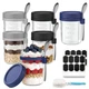 Cozyverge 6 Pack Overnight Oats Containers with Lids and Spoons, 16 oz Airtight