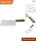 3.5-Inch Wide Heavy-Duty Stainless Steel Cleaver with Comfortable Wooden Handle