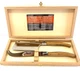 Laguiole Jean Dubost France Cheese Knife 2 Piece Set Olive Wood Handles