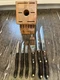 CUTCO Serrated Knife Lot (3) 1759 DD  (1) 1768 DD Spreader 1729 & 1723 & Block
