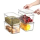 Sgoostood 4-Pack Clear Stackable Food Storage Bins w/ Lids - Kitchen Organizer