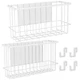 NiHome Magnetic Metal Basket Organizers 2PC Medium/Small Kitchen/Office White