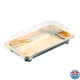 Restaurantware Plastic Sushi Trays 100 Pack 6.1x3.5x1.77 Inch Clear Lids Leak-Re