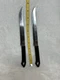 Vintage Set of 2 Quikut Steak Knives Stainless Steel Quikkle Black Handles USA