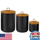 Jueison Ceramic Airtight Food Storage Jars Canisters Wooden Lid Modern Elegant