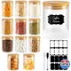 TBWIND 17oz Round Glass Storage Containers with Bamboo Lids &ndash; 12 Pack Small Airt