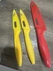 Zyliss Knife Set 3 Piece with protective blade covers Yellow, Red Handles