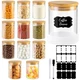 TBWIND 17oz Round Glass Storage Containers with Bamboo Lids &ndash; 12 Pack Small Airt