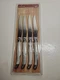 Crofton Laguiole Steak Knife Set 4 Piece White Marbled Handles New Sealed