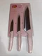 PARIS HILTON 3 PIECE CUTLERY SET PARIS HILTON KITCHEN KNIFE SET PINK NEW