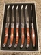 Trudeau Maison Laguiole Wood Handle Steak Knives Set Of 6-Brown & Gray