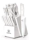 BRAVESTONE Knife Set 15 Piece Kitchen Knife Set with Block Self Sharpening
