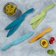 Cuisinart 8-Pc Seaside Ceramic-Coated Knife Set Multicolor NEW