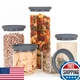 Hazel Pantry Glass Airtight Food Storage Containers w/ Silicone Lids - 5-Pack