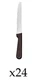 24 World Tableware Steak Knives Black Bakelite Round Tip 8-3/4"