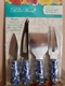Pioneer Woman Heritage Floral 4 Piece Cheese Knife Serving Set NEW 