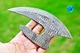CUSTOM HANDMADE FORGED DAMASCUS STEEL PIZZA CUTTER ULU KNIFE BLANK BLADE 2655