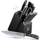 CoquusAid Knife Set, Upgrade 15 Pcs Knife Block Set with Widened Ventilated Slot