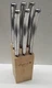 Jean Dubost Laguiole 6pc Steak Knife Block Set-Stainless Steel Knives-EXC