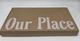 OUR PLACE KNIFE TRIO SET 9" SERRATED 8" CHEFS 4" PARING IN CHAR. NEW
