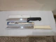 Set Of 2 Vintage 9.5" Quikut Quikkle & 8" Edge 2001 Serrated Knives w Sheaths