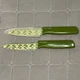 Kuhn Rikon Colori+ Paring Knives Herb Garden Swiss Blade Safety Sheath Green