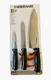 Farberware 3-piece Stamped Stainless Steel Chef Knife Set Poly Handle Black L1