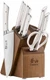 Cangshan Rainier Forged German Steel Acacia Block 8 Piece Knife Block Set White