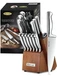 McCook MC29 Knife Sets,15 Pieces German Stainless Steel Kitchen Knife Block Sets