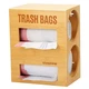 Libreshine Dual Roll Bamboo Trash & Grocery Bag Dispenser Holder 2-Compartment