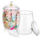 mwellewm 2Pcs 1 Gallon Candy Jars With Lids&Spoons Clear Plastic Cookie Containe