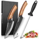 BOMASS 3PCS Hand Forged Japanese Chef Knife Set for Cooking, Kitchen Knife for M