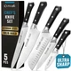 Knife Set 5 Pcs Chef s German Steel Full Tang Silver Cutluxe Kitchen Knives