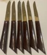 6 Quikut Quikkle Steak Knives Serrated Brown Smooth Brown Handle Stainless USA
