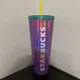 Starbucks Cold Cup Tumbler Cup Purple Bubble Emoji with Straw 24 oz, Summer 2022