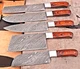 Custom Made Damascus Chef Set Kitchen Cutlery Knife - Hand Forged Blade M-134