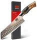Santoku Knife 7 Inch Damascus Steel Japanese Kitchen Carving SHAN ZU Knives High
