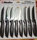 Mueller Austria 8 Piece Steak Knife Set Model SS-55 Stainless Steel Serrated New