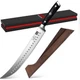 SHAN ZU 12" Slicing Knife Brisket Slicing Meat Carving Knife with Wood Sheath