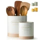 YHOSSEUN Ceramic Utensil Holder Set for Kitchen Counter 6.7 5.1 Inch Double Tone