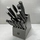 Henckels Graphite 15pc Knife Set with Block, Kitchen Knife Sharpener, Chef