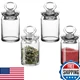 Biandeco Spice Jar with Airtight Glass Lid 4Pcs - Nuts, Jam, Coffee Beans