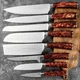 7-8 Pcs Kitchen Knife Set Japanese Damascus Pattern Stainless Steel Chef Knives